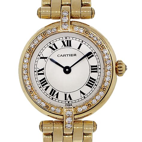 gold womens cartier watch|cartier panthere gold diamond watch.